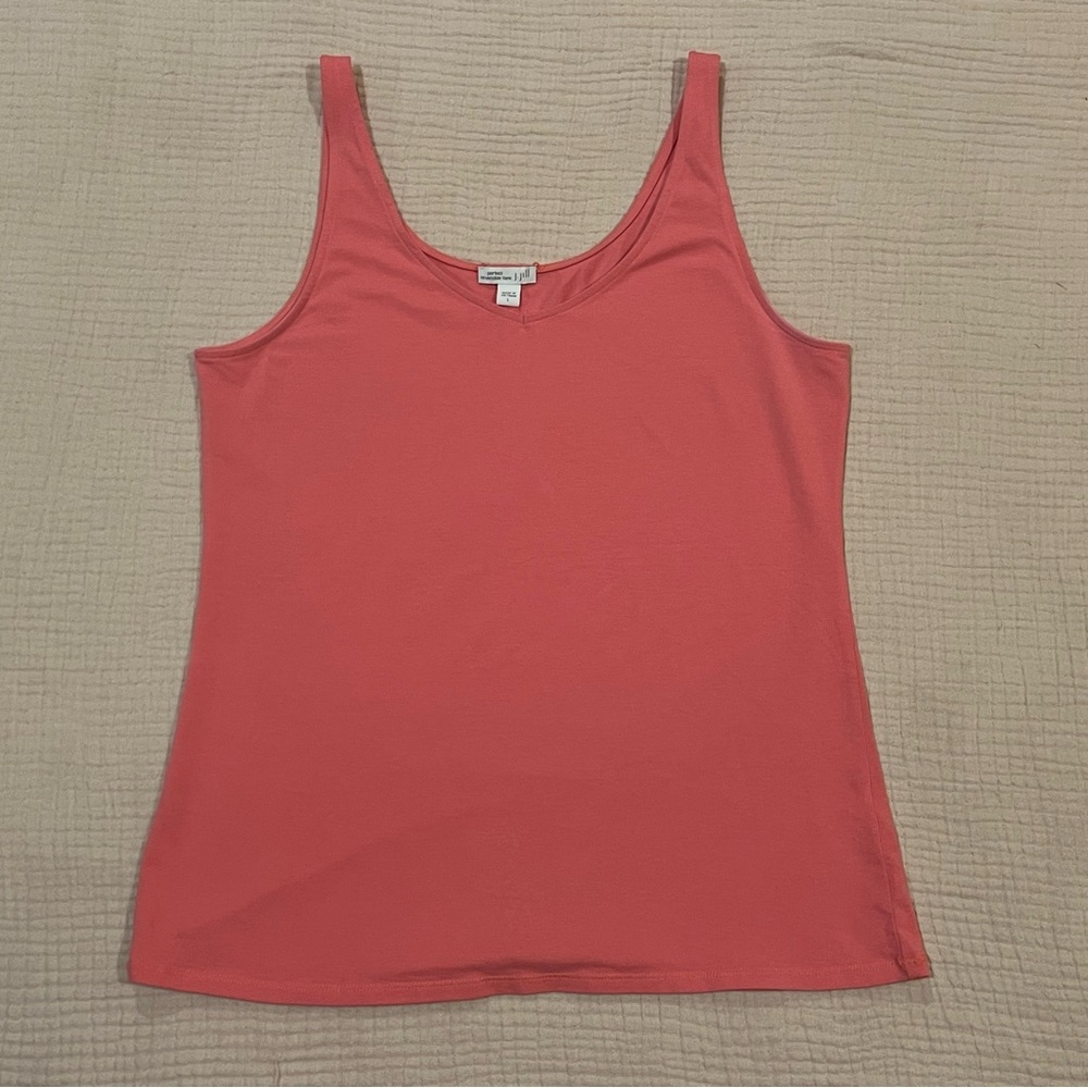J. Jill Perfect Reversible Tank V-Neck Scoop Neck Color Melon Pink Orange Size L